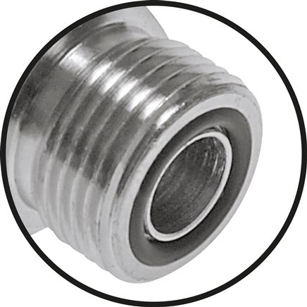 detailed view: ORFS T-screw connection, galvanised steel