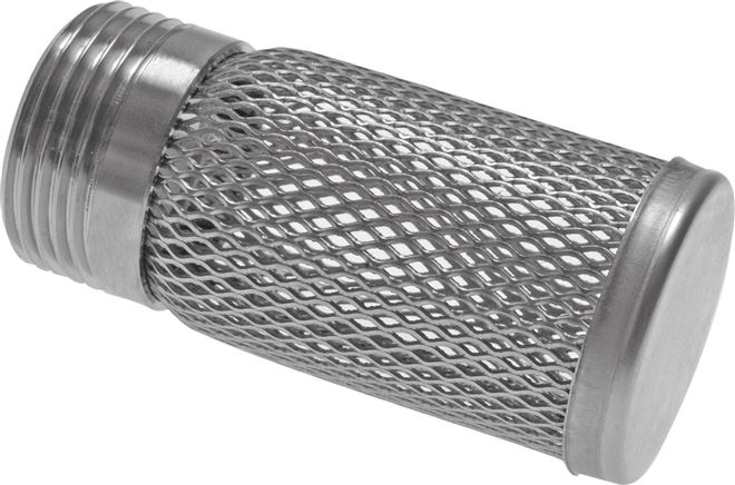 Exemplary representation: Suction strainer (1.4401) for non-return valves, lightweight design