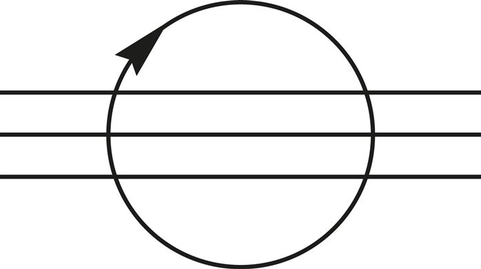 Schaltsymbol: Drehdurchführung, 3-fach